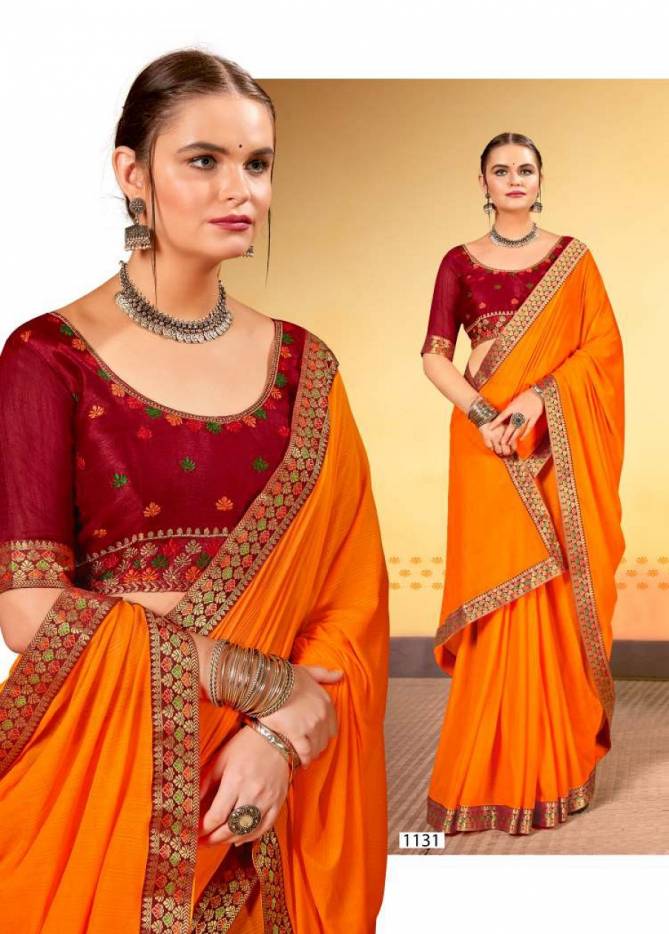 Laxminam Amazon Festive Wear Designer Vichitra Silk Saree Collection
